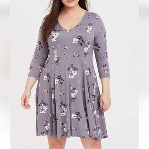 Torrid Floral Fluted Dress 5x